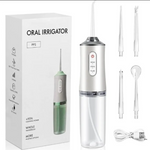 Irrigador Oral™ Dental Portátil Recargable USB 4 Boquillas Limpieza Profunda Encías y Dientes