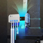 soporte para Cepillo con esterilizador UV + dispensador auto de pasta