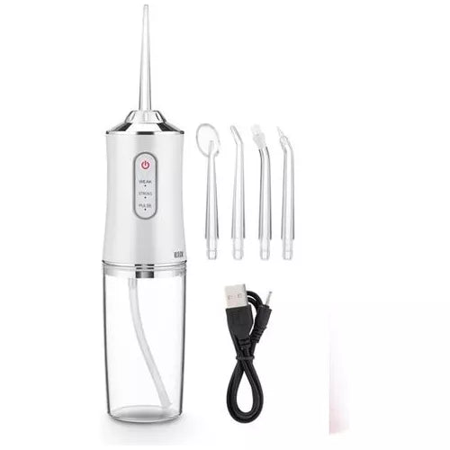 Irrigador Oral™ Dental Portátil Recargable USB 4 Boquillas Limpieza Profunda Encías y Dientes