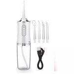 Irrigador Oral™ Dental Portátil Recargable USB 4 Boquillas Limpieza Profunda Encías y Dientes
